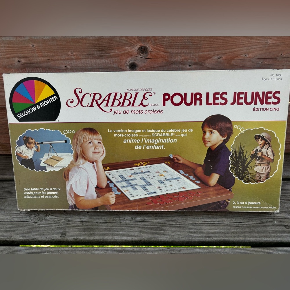 Vintage 1984! Scrabble Junior word game for kids in french, complete ! (B)